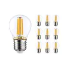 Mehrfachpackung 10x Noxion Lucent LED E27 Kugel Fadenlampe Klar 4.5W 470lm - 827 Extra Warmweiß | Ersatz für 40W